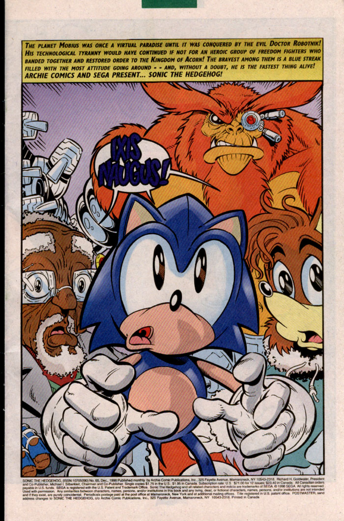 Sonic - Archie Adventure Series December 1998 Page 1